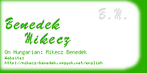 benedek mikecz business card